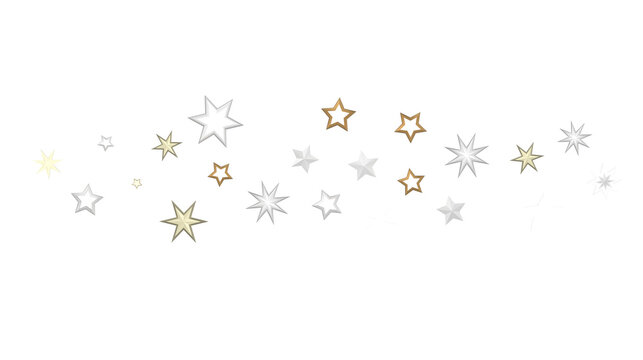 Plummeting Christmas Sparkles: Captivating 3D Illustration of Descending Holiday Star Glitters