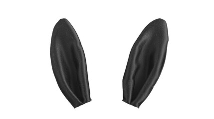 mix match black bunny rabbit ears headband editable on head. isolated on transparent background.