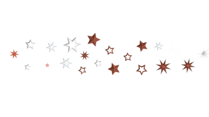 Galactic Christmas Descent: Enthralling 3D Illustration of Falling Holiday Stars from the Cosmos