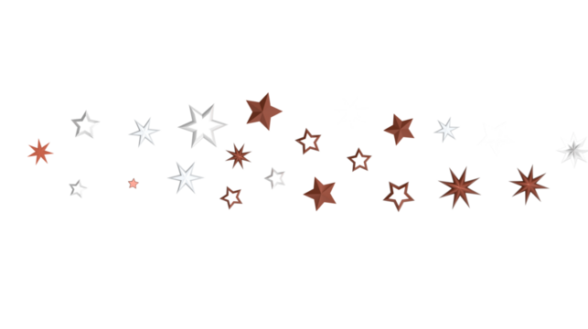 Galactic Christmas Descent: Enthralling 3D Illustration of Falling Holiday Stars from the Cosmos