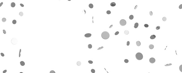Glittering silver  confetti png. Glittering silver  confetti falls from above on transparent background. Celebrate festivals.