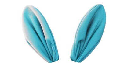 mix match blue bunny rabbit ears headband editable on head. isolated on transparent background.