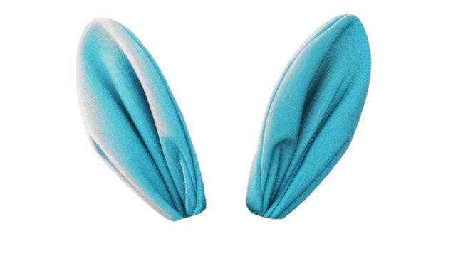 mix match blue bunny rabbit ears headband editable on head. isolated on transparent background.