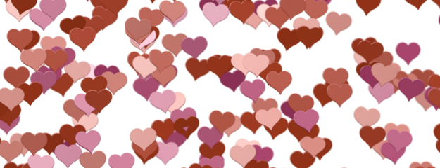 realistic isolated heart confetti on the transparent background for decoration and covering. Concept of Happy Valentine's Day, wedding and anniversary