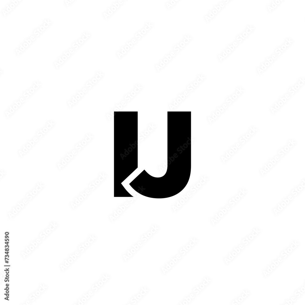 Fototapete letter i and j, ij logo design template. minimal monogram initial based logotype.