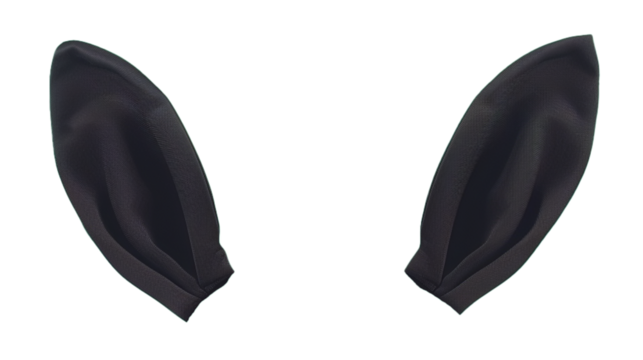 mix match black bunny rabbit ears headband editable on head. isolated on transparent background.