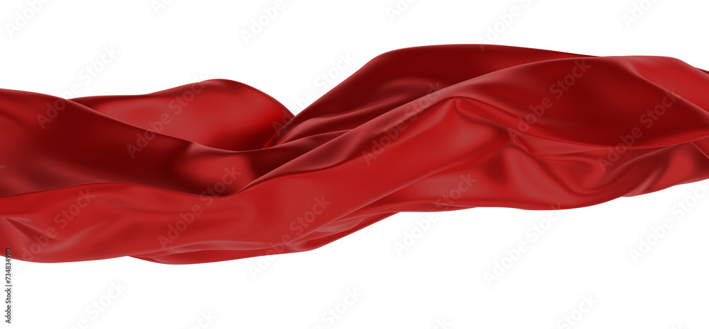 Poster abstract red cloth swaying in the wind