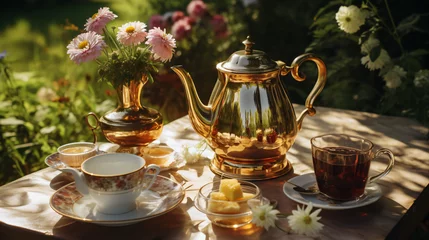 Selbstklebende Fototapeten Traditional russian tea © Cedar