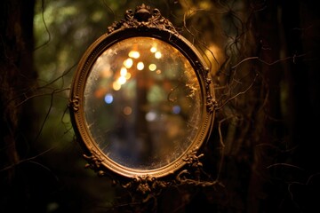 Haunted Mirror Bokeh: Eerie reflections in a spooky mirror.