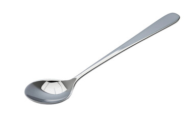 Contemporary Sleek Steel Soup Ladle with Polished Finish Isolated on Transparent Background PNG.