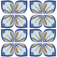 Digital textile ethnic abstract, embroidery,  motive floral blue on background traditional style design for carpet, silk, scarf, decorative, pillow, fabric,backgroundMosaic Tile, mosaic
