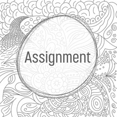 Assignment Doodle Element Background Black White Circular Text 