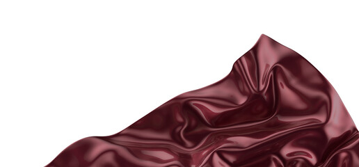 Flowing red cloth background, 3d rendering.