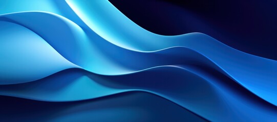 abstract blue light folds background 3d render, abstract blue wavy background banner