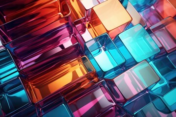 abstract colorful Glass 3d object background