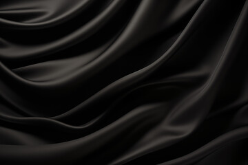 black silk background, abstract wavy black background