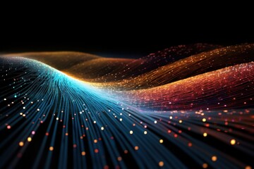 glowing colorful Data fiber transfer , technology futuristic background