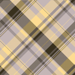 Merry christmas seamless check background, africa tartan textile texture. Lovely pattern vector fabric plaid in grey and amber colors.