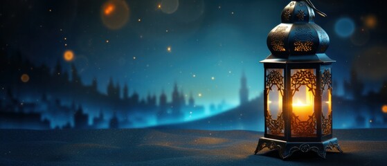 ramadan kareem design with a beautiful shining arabic ramadan lanterns.