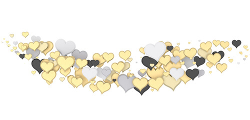 realistic isolated heart confetti on the transparent background for decoration and covering. Concept of Happy Valentine's Day, wedding and anniversary