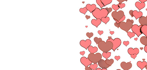  Red heart love confettis. Valentine's day falling