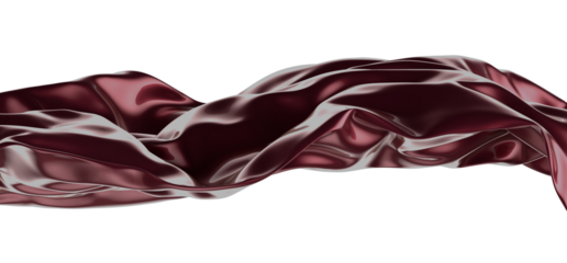 Smooth elegant red cloth on transparent background