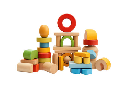Luxurious Wooden Educational Toy Designs Isolated On Transparent Background