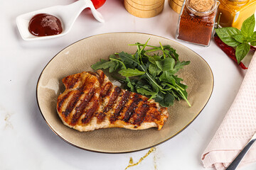 Delicous grilled pork meat steak