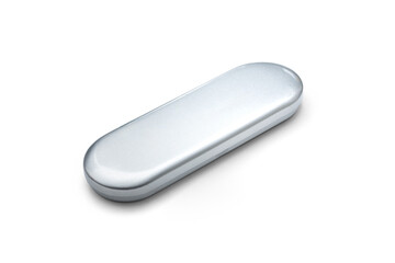 Durable and stylish aluminum case for storage and protection of small items Isolated with transparent shadow