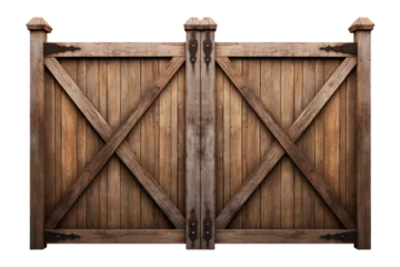 Fotobehang Handcrafted Wooden Fence Gate Isolated On Transparent Background © Cool Free Games
