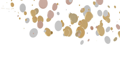 Cascading Splendor: Striking 3D Illustration Showcasing a Dazzling gold Confetti Display