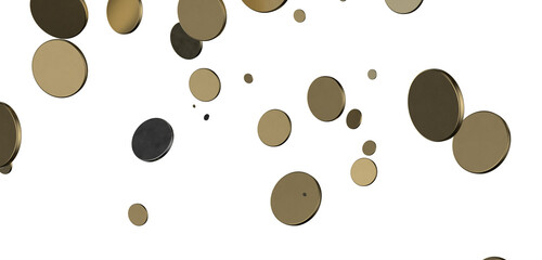 Cascading Splendor: Striking 3D Illustration Showcasing a Dazzling gold Confetti Display