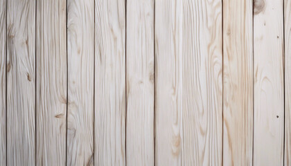 Fototapeta premium White Wood or Plywood Backdrop with Light Wooden Table and Abstract Nature Pattern