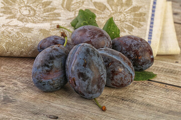 Ripe sweet tasty blue plum