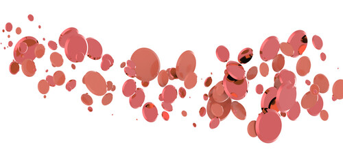 3d confetti png. red confetti falls from the sky.