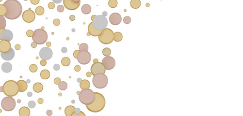 Glittering Spectacle: Captivating 3D Illustration of Glittery gold Confetti