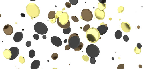 Glittering Spectacle: Captivating 3D Illustration of Glittery gold Confetti