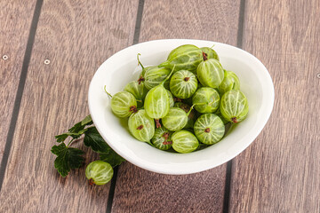 Sweet ripe gooseberries in the bowl