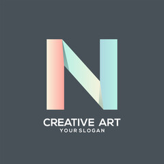 Letter logo colorful gradient design