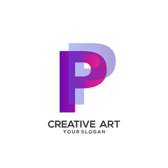  letter logo colorful purple gradient design