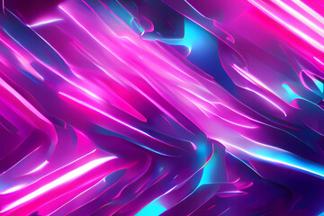 Dazzling neon currents and electrifying abstract expressions blend in this vibrant digital artwork, capturing the fluid light in dynamic motion. Abstract neon waves in a digital landscape. 