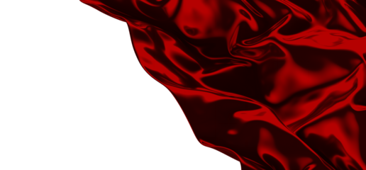 Smooth elegant red cloth on transparent background