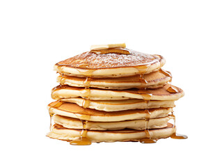 a stack of pancakes with syrup on top