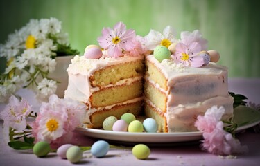 Obraz na płótnie Canvas Easter holiday sweet tasty cake