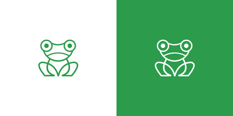Simple frog logo icon design with unique concept| premium vector