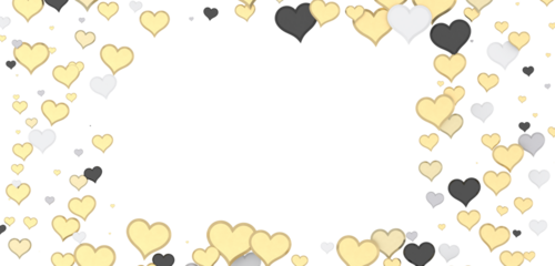 colorful flying hearts on a blue background. 3d