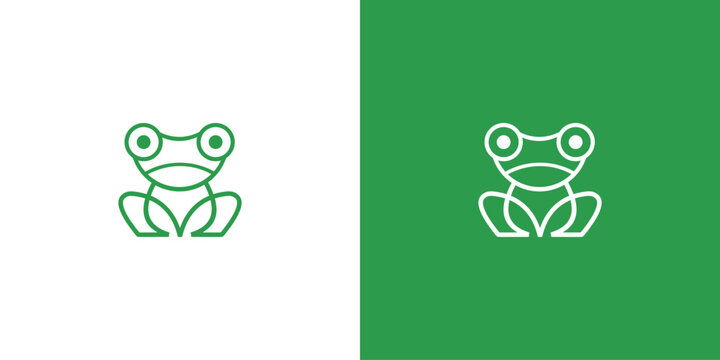 Simple frog logo icon design with unique concept| premium vector