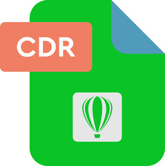 CDR File format icon rounded shapes