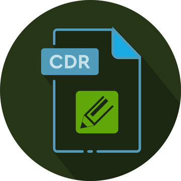CDR File format minimal icon with circle outside