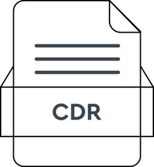 CDR File icon Black outline